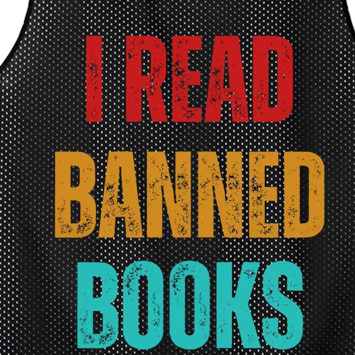 I Read Banned Books Im With The Banned Vintage Retro Mesh Reversible Basketball Jersey Tank