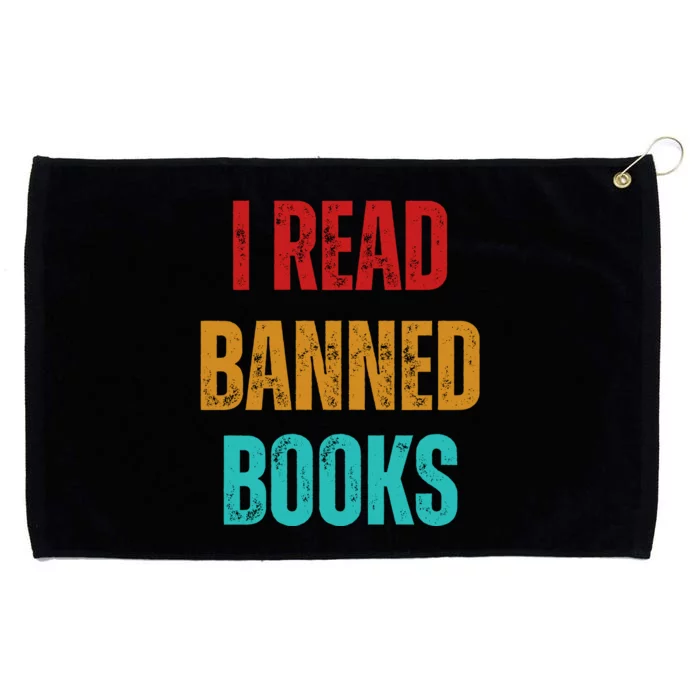 I Read Banned Books Im With The Banned Vintage Retro Grommeted Golf Towel