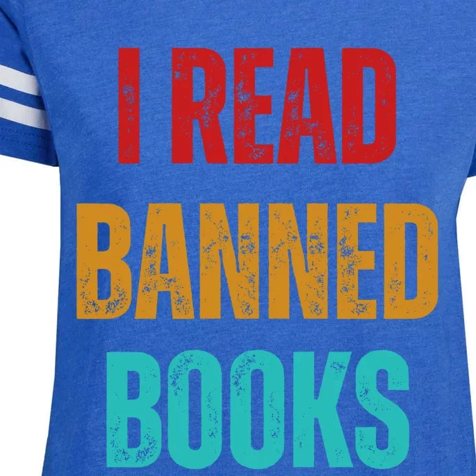 I Read Banned Books Im With The Banned Vintage Retro Enza Ladies Jersey Football T-Shirt