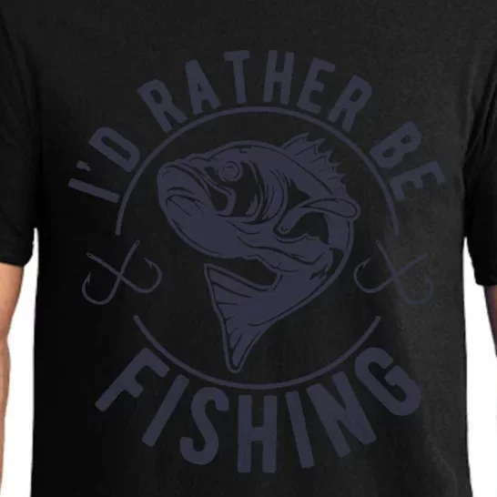 I’D Rather Be Fishing Funny Fishing Saying Graphic Pajama Set