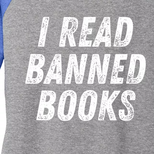 I Read Banned Books Im With The Banned Vintage Retro Women's Tri-Blend 3/4-Sleeve Raglan Shirt