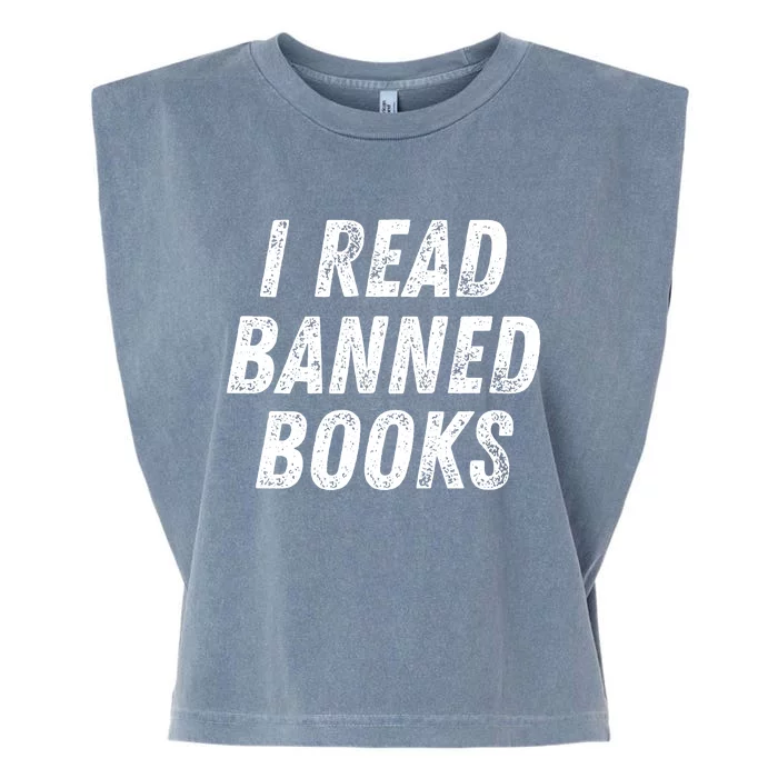 I Read Banned Books Im With The Banned Vintage Retro Garment-Dyed Women's Muscle Tee