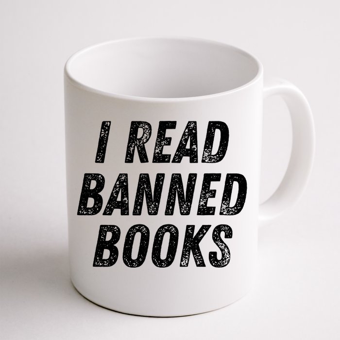 I Read Banned Books Im With The Banned Vintage Retro Front & Back Coffee Mug