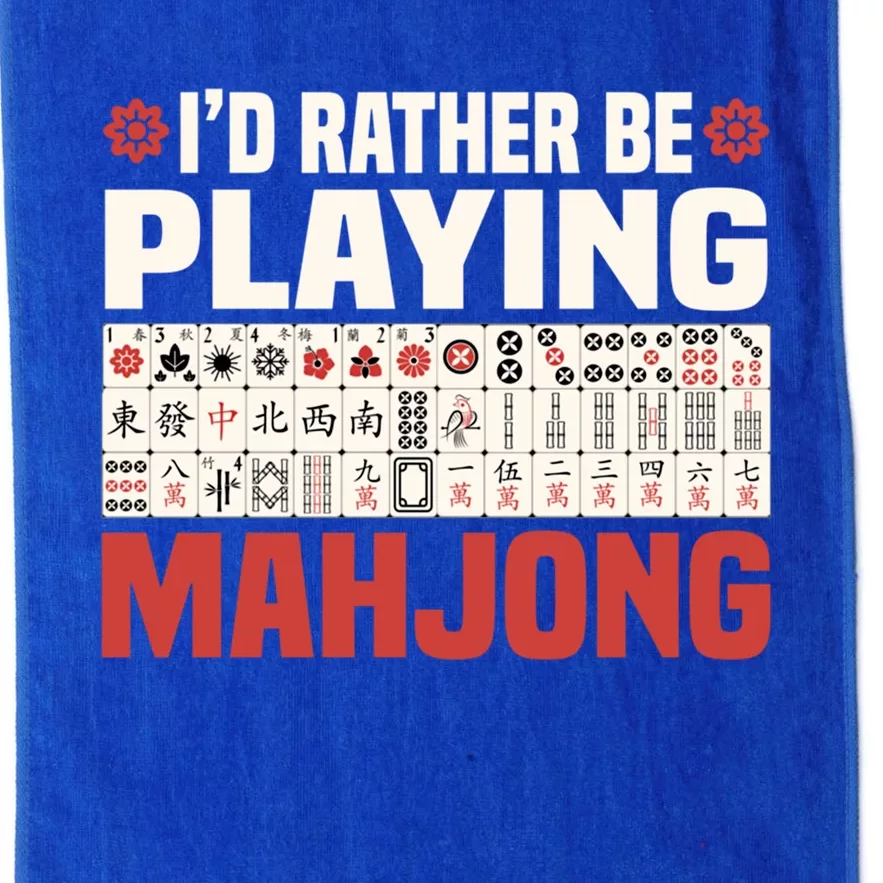 Id Rather Be Playing Mahjong Mahjong Great Gift Platinum Collection Golf Towel