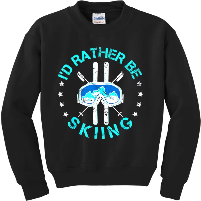 I'd Rather Be Skiing Kids Sweatshirt