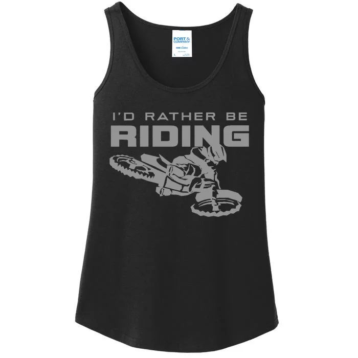 I'd Rather Be Riding Motocross Dirt Bike Motocross Premium Ladies Essential Tank