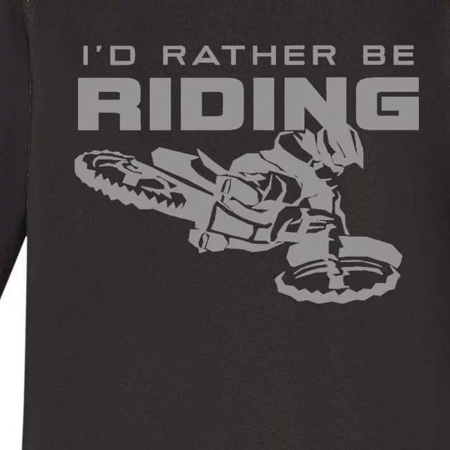 I'd Rather Be Riding Motocross Dirt Bike Motocross Premium Baby Long Sleeve Bodysuit