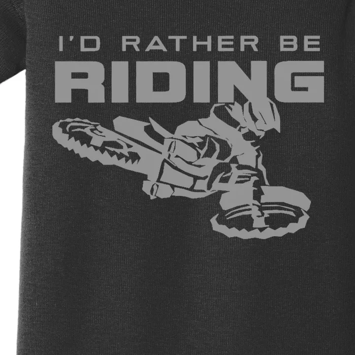 I'd Rather Be Riding Motocross Dirt Bike Motocross Premium Baby Bodysuit