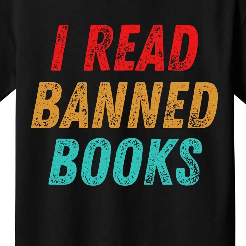 I Read Banned Books Im With The Banned Vintage Retro Kids T-Shirt