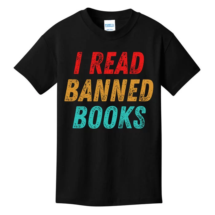 I Read Banned Books Im With The Banned Vintage Retro Kids T-Shirt