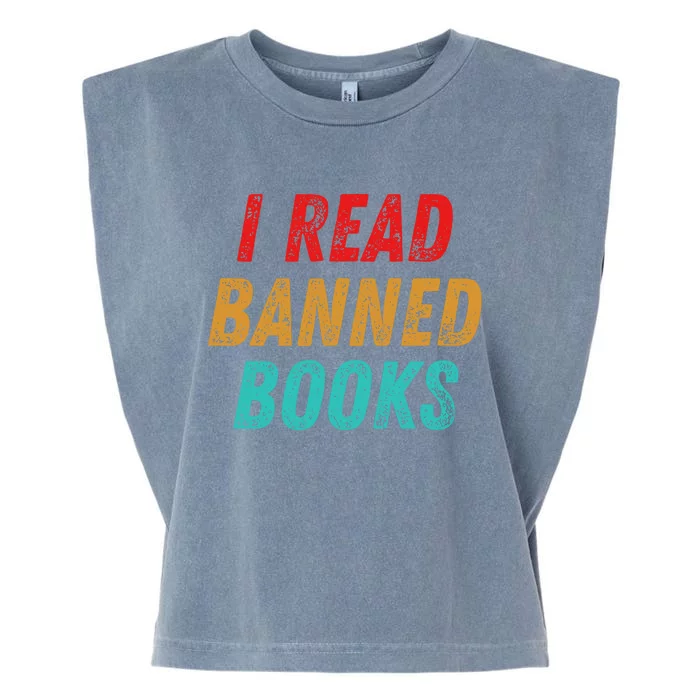 I Read Banned Books Im With The Banned Vintage Retro Garment-Dyed Women's Muscle Tee