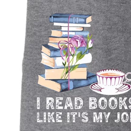 I Read Books Like Its My Job School Librarian Book Lover Doggie 3-End Fleece Hoodie