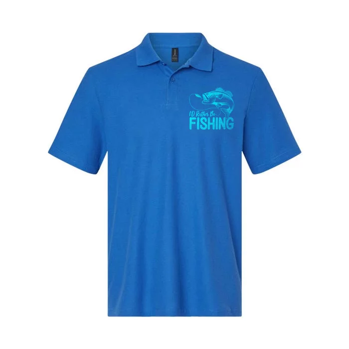 I'd Rather Be Fishing For Fisher Gift Softstyle Adult Sport Polo