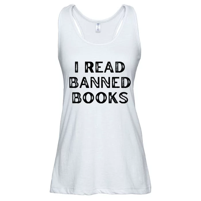 I Read Banned Books Im With The Banned Vintage Retro Ladies Essential Flowy Tank