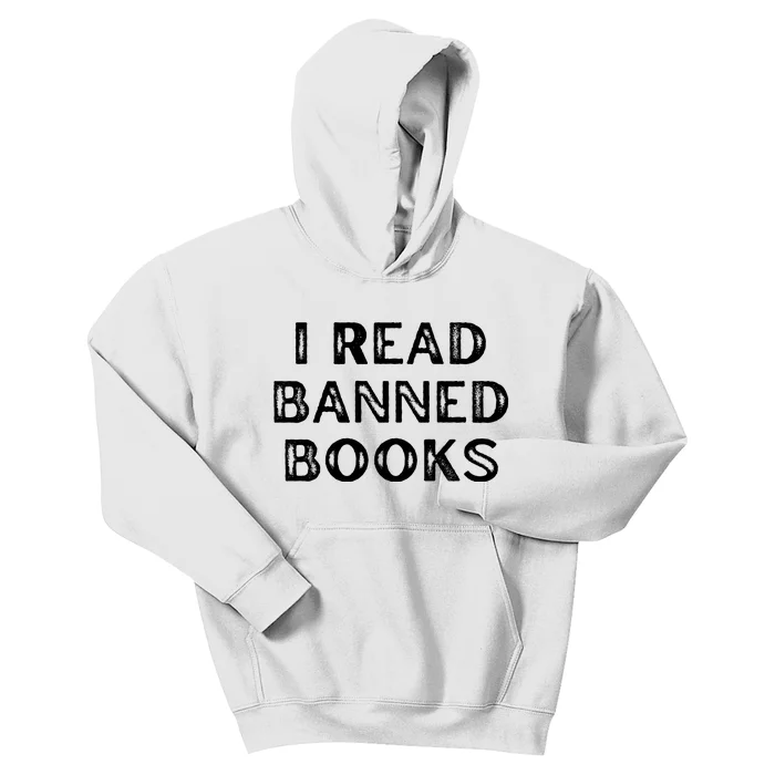 I Read Banned Books Im With The Banned Vintage Retro Kids Hoodie