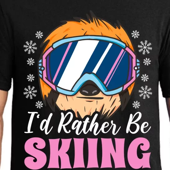 I'd Rather Be Skiing With A Sloth Gift Pajama Set