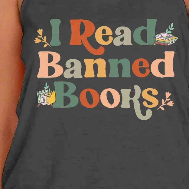 I Read Banned Books Week Librarian Freadom Reader Nerd Men Women's Knotted Racerback Tank