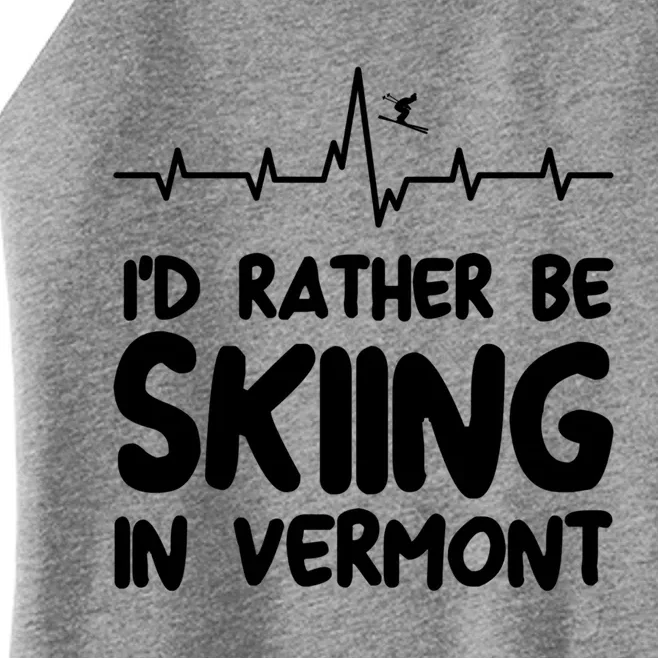 Id Rather Be Skiing In Vermont Skiing Cool Gift Women’s Perfect Tri Rocker Tank