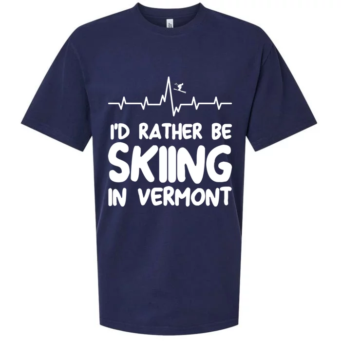 Id Rather Be Skiing In Vermont Skiing Cool Gift Sueded Cloud Jersey T-Shirt