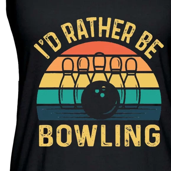 I'd Rather be Bowling retro for Man Woman & Toddler Bowling Ladies Essential Flowy Tank