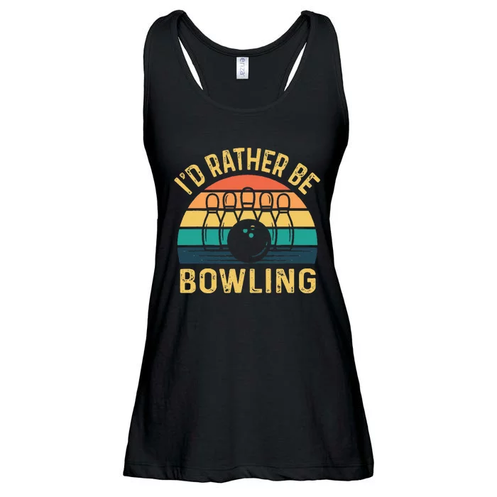 I'd Rather be Bowling retro for Man Woman & Toddler Bowling Ladies Essential Flowy Tank