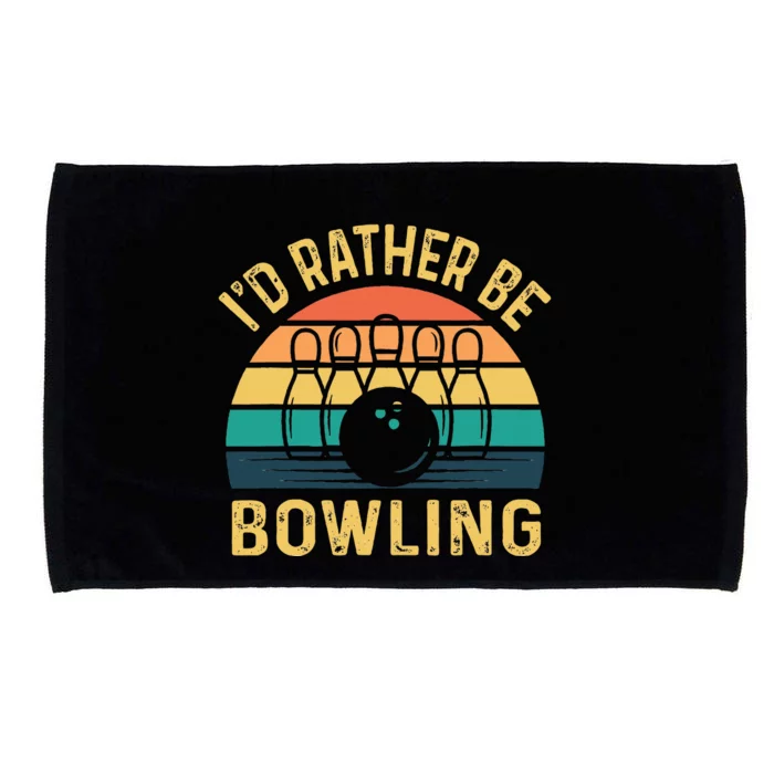 I'd Rather be Bowling retro for Man Woman & Toddler Bowling Microfiber Hand Towel