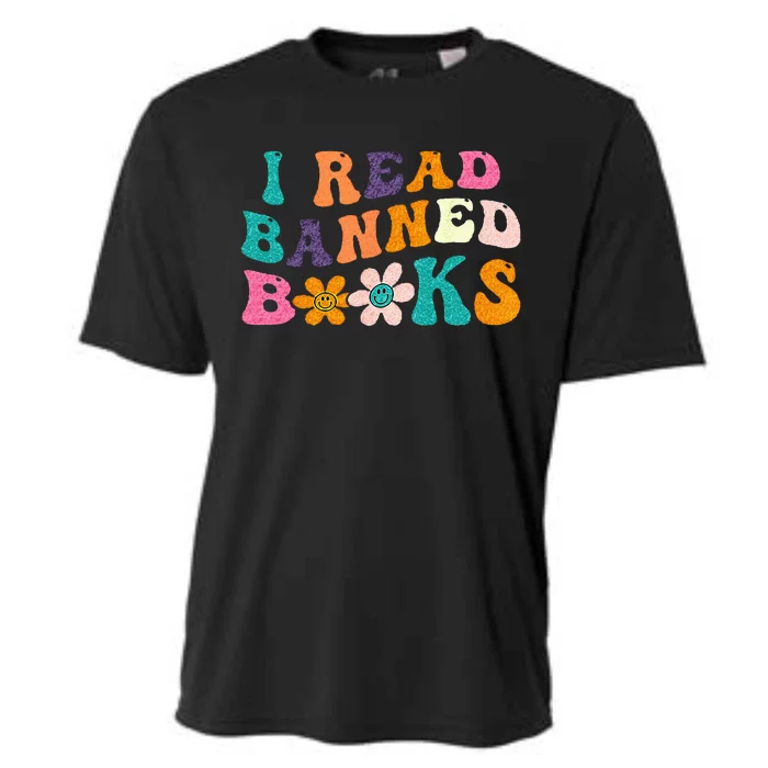 I Read Banned Books Retro Vintage Funny Bookworm Cooling Performance Crew T-Shirt