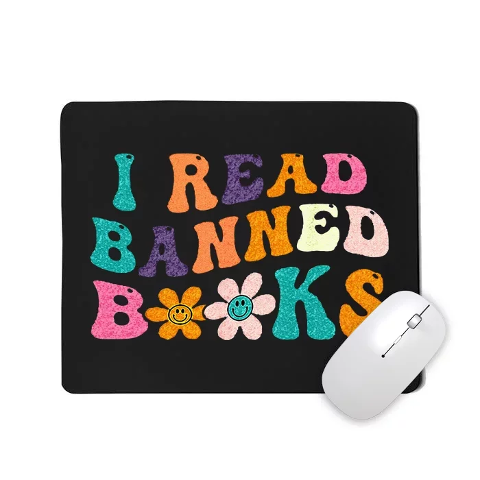 I Read Banned Books Retro Vintage Funny Bookworm Mousepad