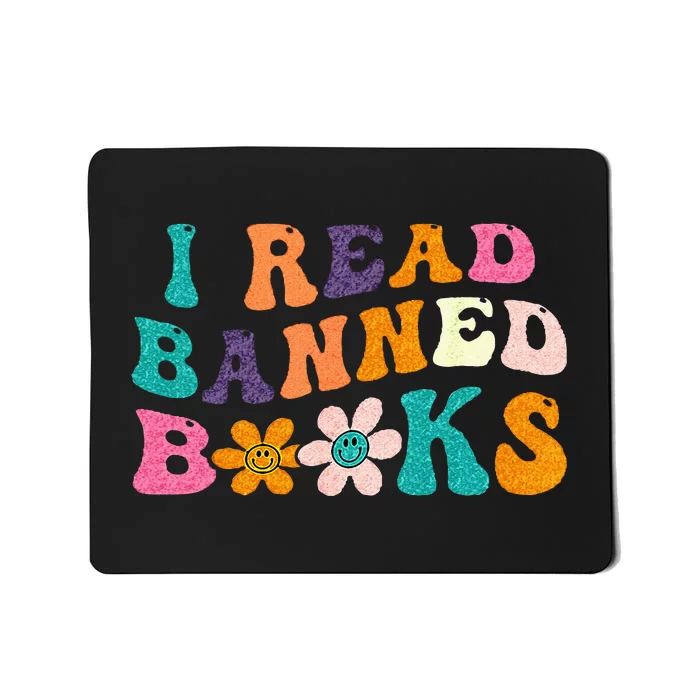 I Read Banned Books Retro Vintage Funny Bookworm Mousepad