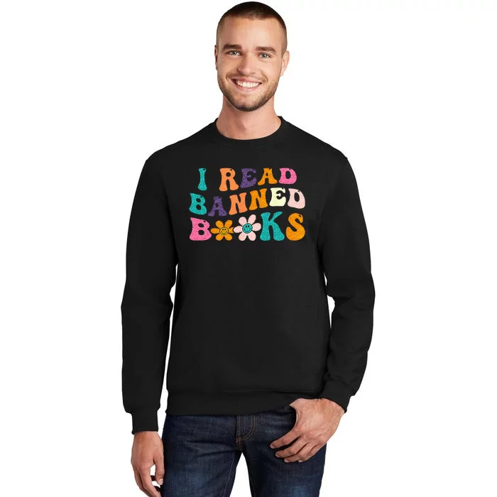 I Read Banned Books Retro Vintage Funny Bookworm Tall Sweatshirt