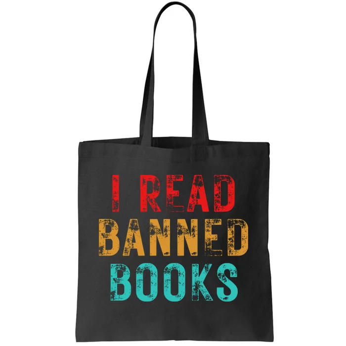 I Read Banned Books Im With The Banned Vintage Retro Tote Bag