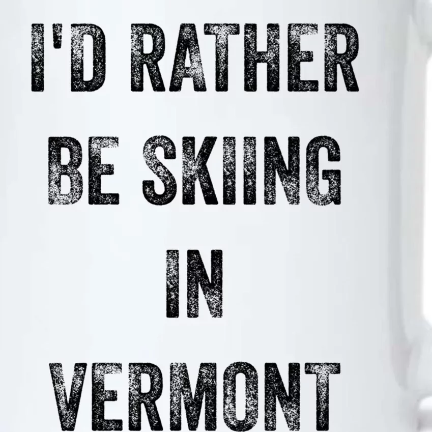 Id Rather Be Skiing In Vermont Sport Distressed Hobby Skier Gift Black Color Changing Mug