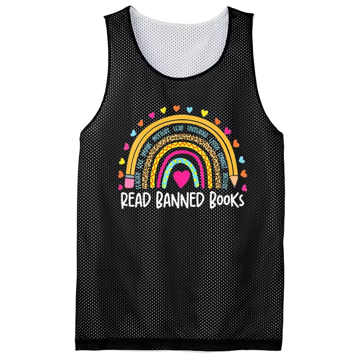 I Read Banned Books Rainbow Readers Reading Gift Mesh Reversible Basketball Jersey Tank