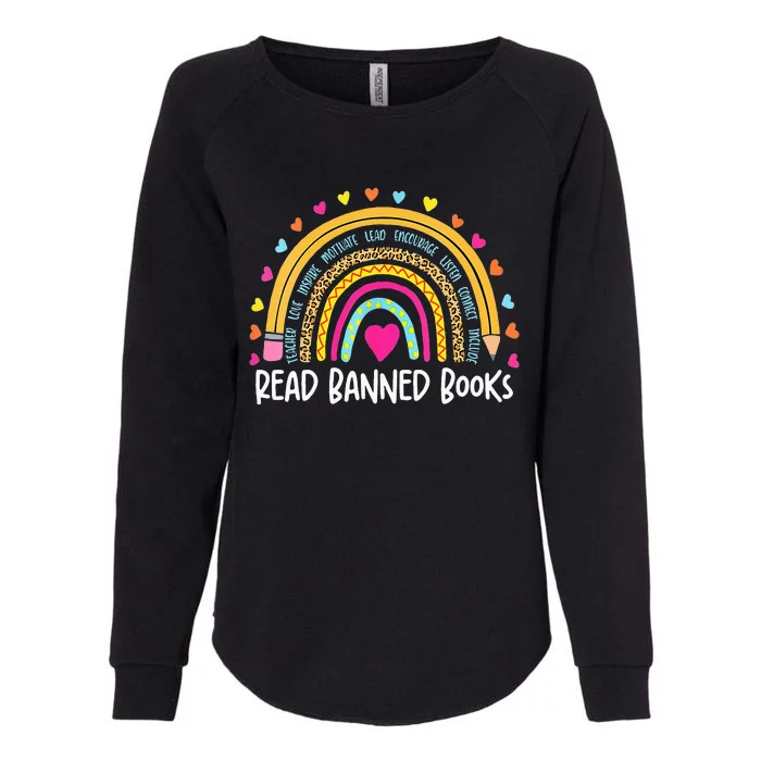 I Read Banned Books Rainbow Readers Reading Gift Womens California Wash Sweatshirt