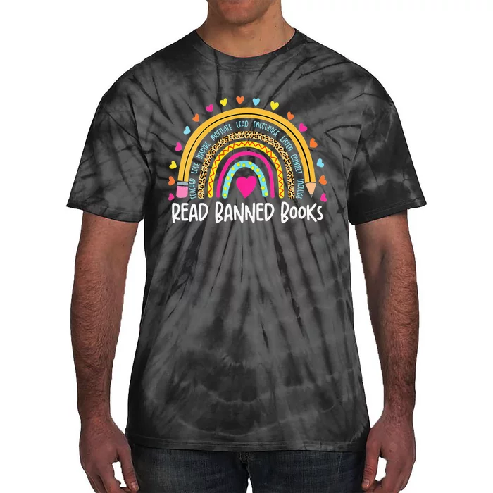 I Read Banned Books Rainbow Readers Reading Gift Tie-Dye T-Shirt