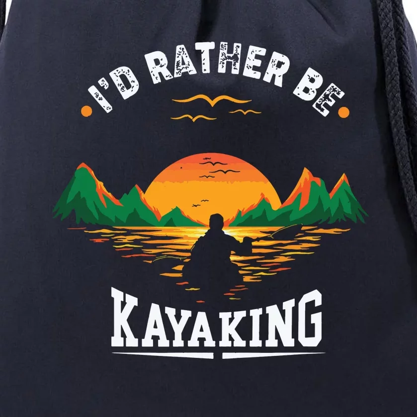 I'D Rather Be At The Lake Kayaking Kanuing At The Lake Drawstring Bag