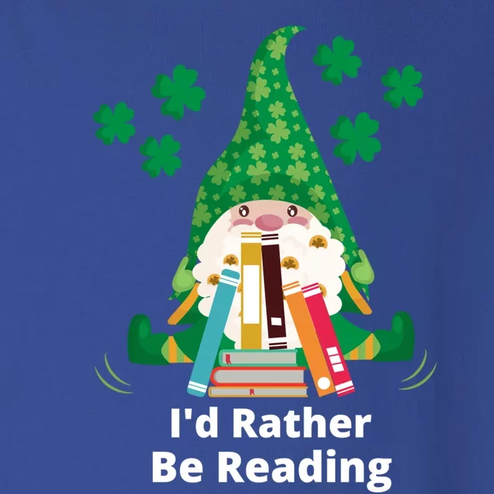 I'd Rather Be Reading Funny St Patrick Day Gnome Book Lover Meaningful Gift Toddler Long Sleeve Shirt