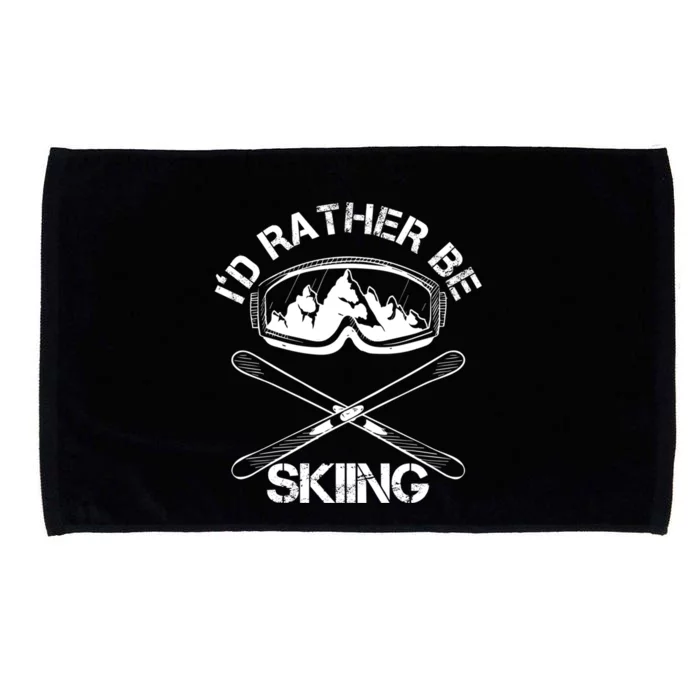 Id Rather Be Skiing Gift Microfiber Hand Towel