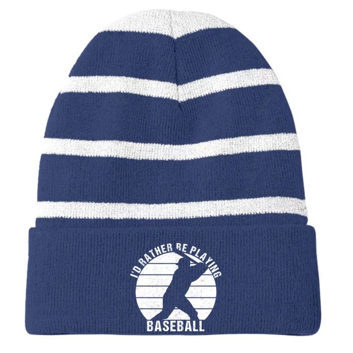 I'd Rather Be Playing Baseball Tee Baseball Player, Coach Striped Beanie with Solid Band