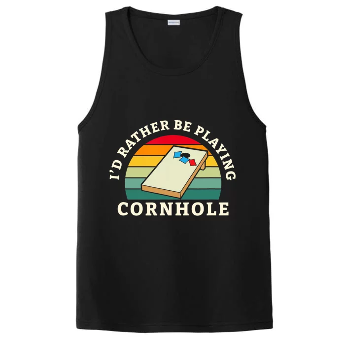 Id Rather Be Playing Cornhole Performance Tank