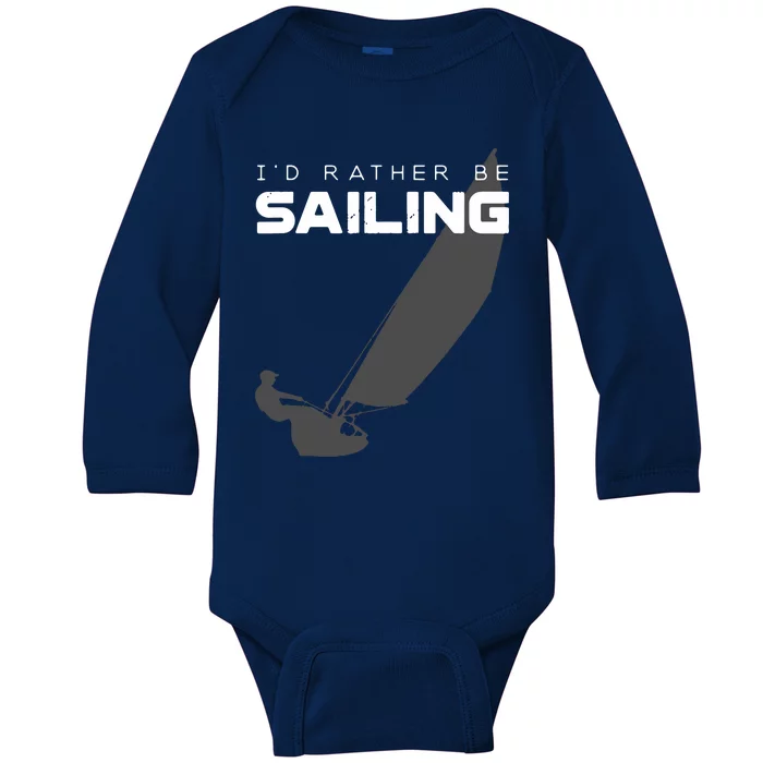 I'd Rather Be Sailing Vintage Sailing Baby Long Sleeve Bodysuit