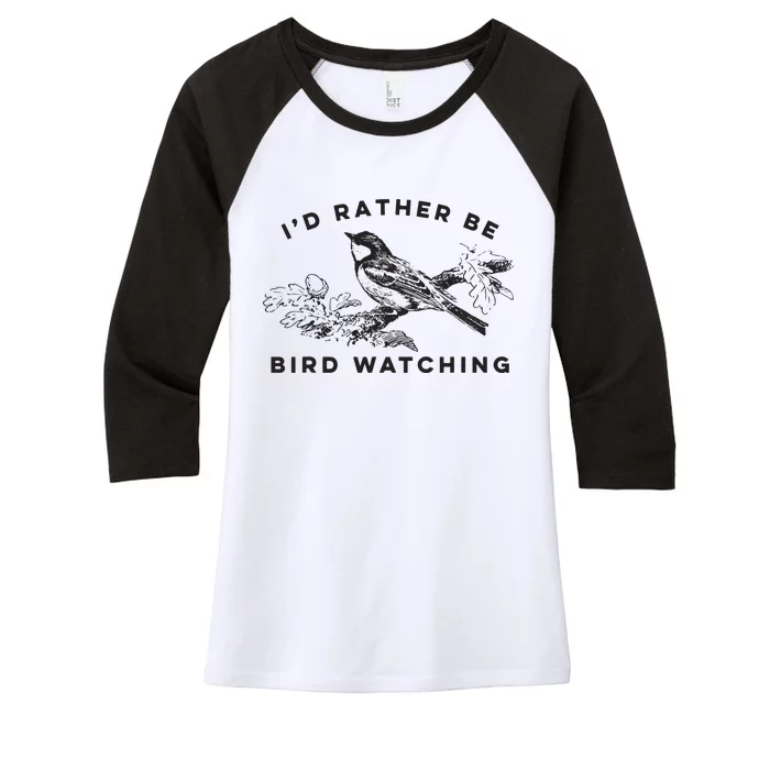 Id Rather Be Bird Watching Birding Nerd Gift Watcher Women's Tri-Blend 3/4-Sleeve Raglan Shirt