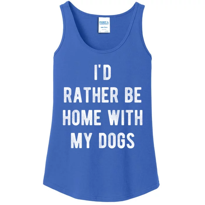 I'd Rather Be At Home With My Dog Gift Mom And Dog Parent Tee Cool Gift Ladies Essential Tank