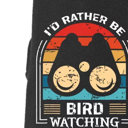 Id Rather Be Bird Watching Retro Bird Watching Doggie 3-End Fleece Hoodie