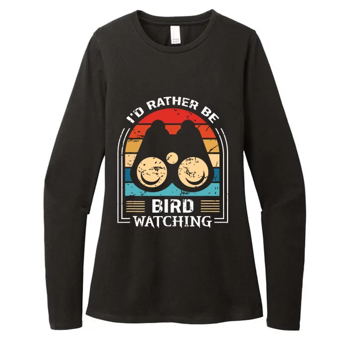 Id Rather Be Bird Watching Retro Bird Watching Womens CVC Long Sleeve Shirt