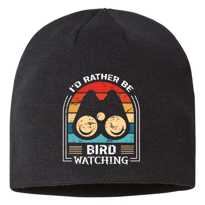 Id Rather Be Bird Watching Retro Bird Watching 8 1/2in Sustainable Knit Beanie