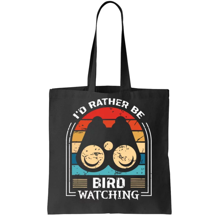 Id Rather Be Bird Watching Retro Bird Watching Tote Bag