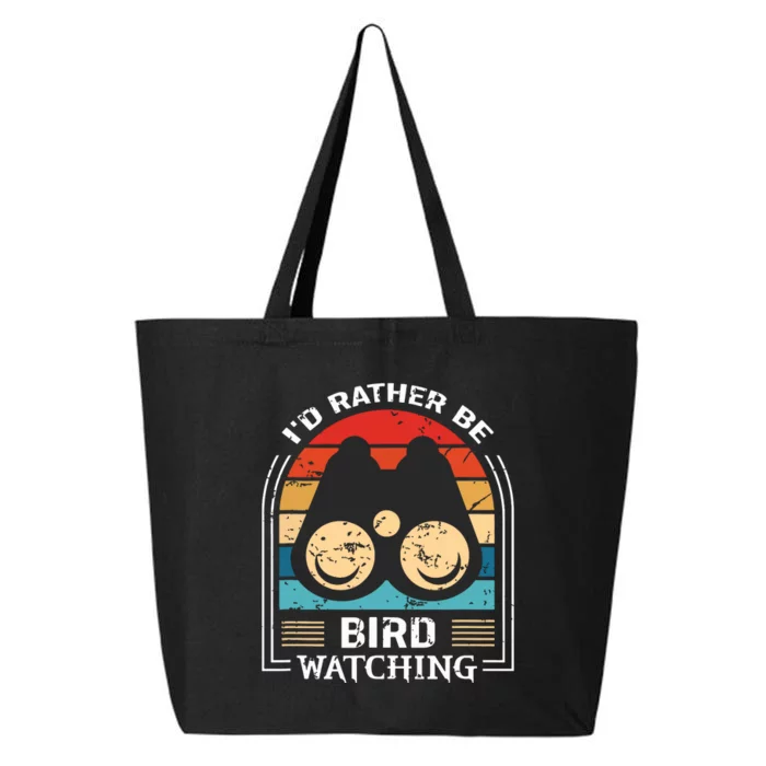 Id Rather Be Bird Watching Retro Bird Watching 25L Jumbo Tote