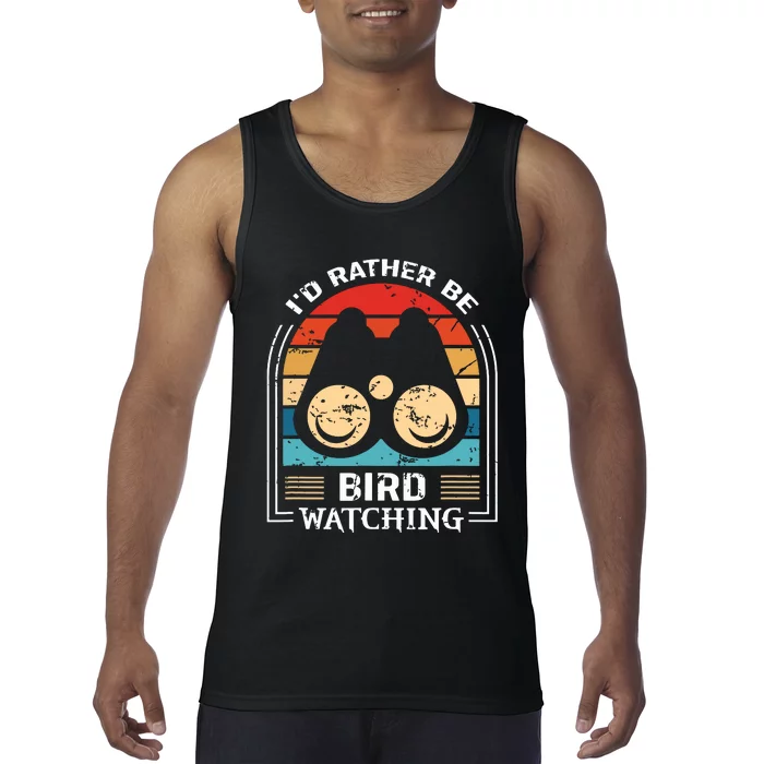 Id Rather Be Bird Watching Retro Bird Watching Tank Top