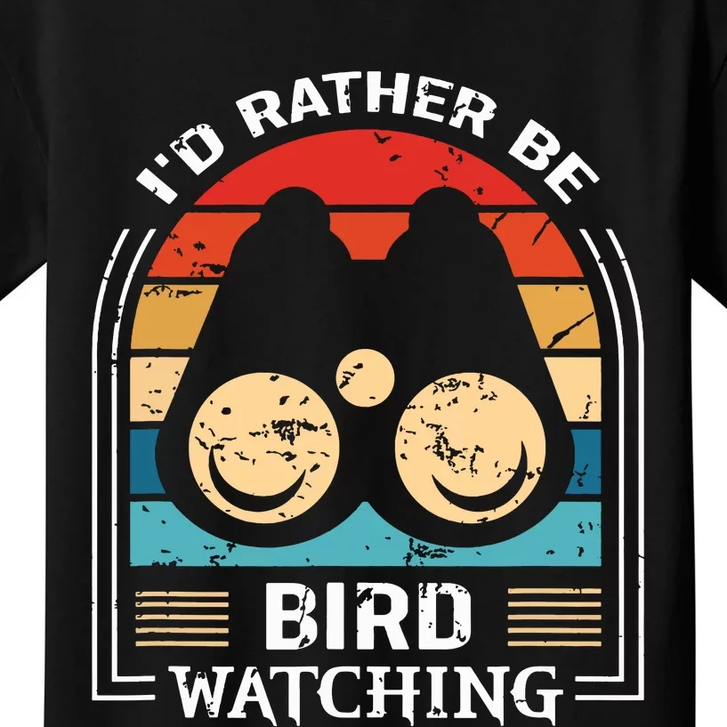 Id Rather Be Bird Watching Retro Bird Watching Kids T-Shirt